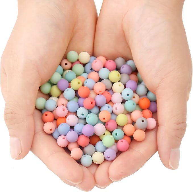 bonny boxx 40pcs 20mm matte mix colors acrylic round beads, frosted plastic resin bubblegum balls chunky gumball beads for necklace and bracelet making, crafting supplies