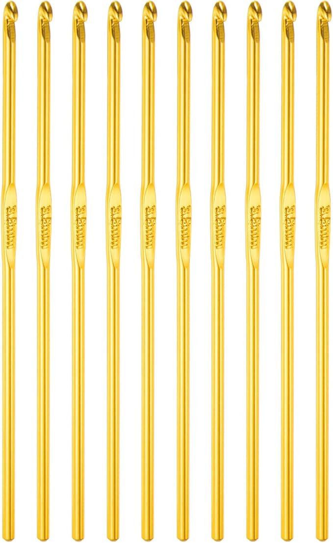 uxcell Aluminum Crochet Hook 3.5mm US Size E (Size 4) Knitting Needles for DIY Craft Yarn Orange 10Pcs