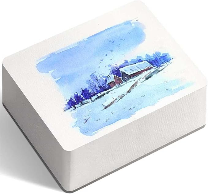 FLUNBRATO Watercolor Sketchbook 80 Sheets, 3.5 x 5.1 Inch, 100% Cotton Mini Travel Watercolor Sketchbook, Cold Press 140LB 300GSM, Two-Edge Glue Binding Compact Notebook Mixed Media for Painting
