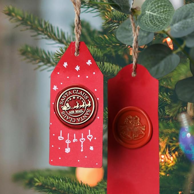 WUERLIN Christmas Wax Seal Kit - Santa Claus & Snowflake Wax Stamps, Deep Engrave, Great for Decoration, Christmas & New Year Cards & Envelopes