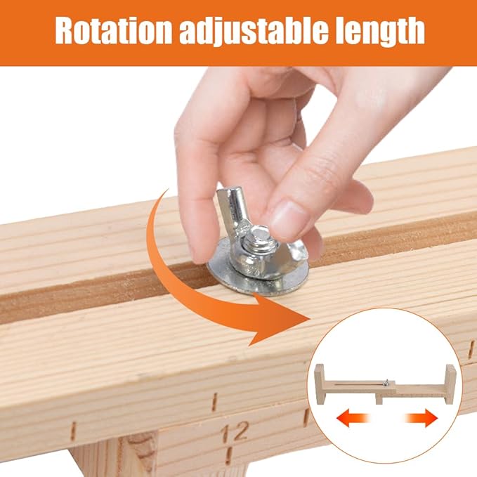 Restynic Paracord Jig Bracelet Maker, Wooden Jig Bracelet Maker with 4 Clips - Adjustable DIY Paracord Braiding Tool for Crafting, Weaving Bracelets, Belts & Keychains(Color:wood2)