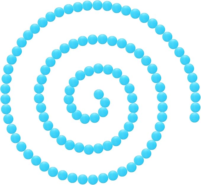 DIYOMR 100Pcs Silicone Beads, 15mm Silicone Beads for Necklace Bracelet Round Silicone Beads for Pens Bulk Silicone Beads for Keychain Making (15mm,Crystal Blue)