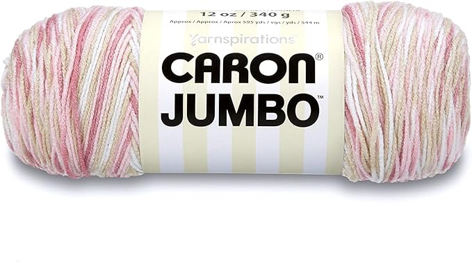 Caron Jumbo Prints Rosewood Yarn - 2 Pack of 340g/12oz - Acrylic - 4 Medium (Worsted) - 595 Yards - Knitting/Crochet