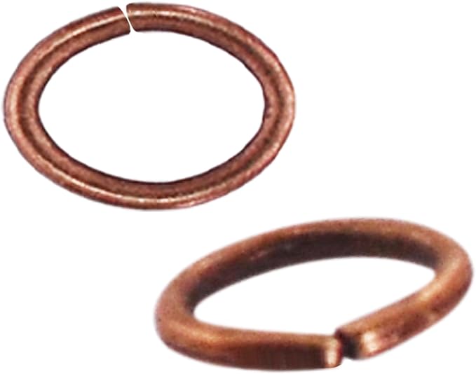 Mandala Crafts 1100 Pcs 7X5mm Antique Copper Oval Jump Rings - 19 Gauge, Nickel &, Ideal for Jewelry Making, Crafts & DIY Projects