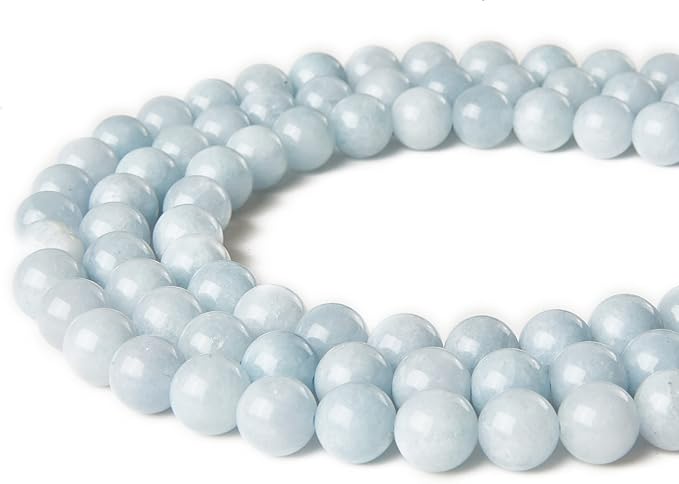 100pcs 6mm aquamarine beads natural gemstone beads round loose beads for jewelry making