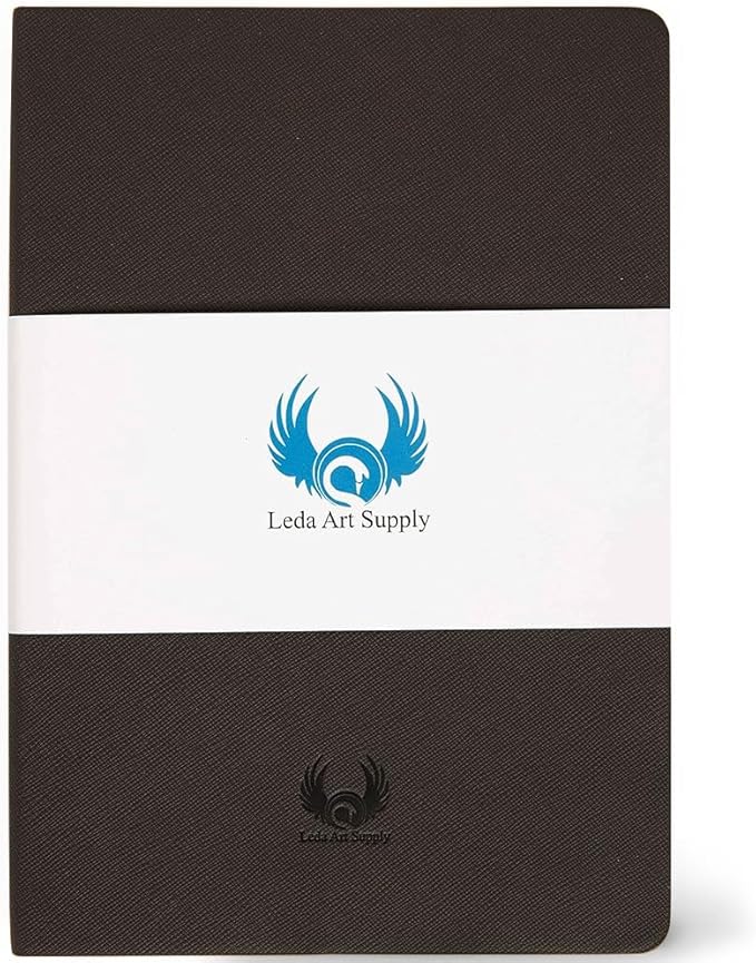a5 sketchbook, lay flat softcover sketch book for everyone, ideal for ink, water color, pen, pencils, 160 tear resistant pages, size: medium, leda art supply