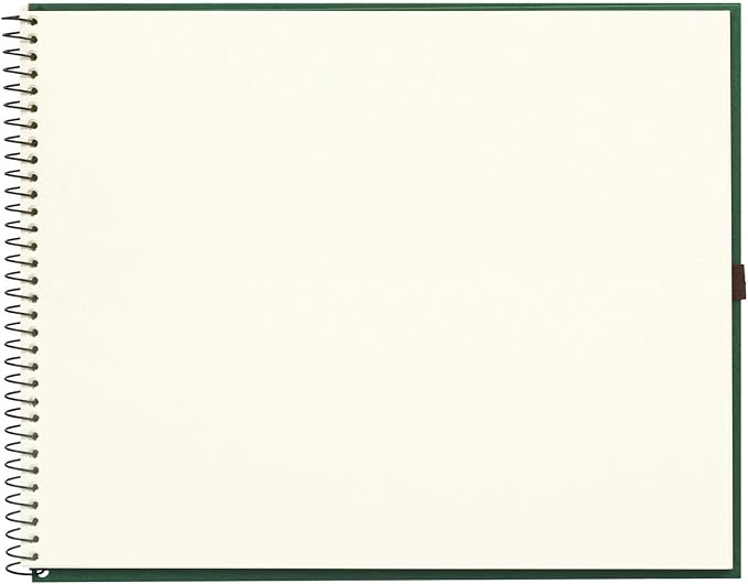 Maruman VifArt Watercolor Artbook- Premium Medium Watercolor Paper, Natural White, F2, 7.83" x 10.28", 15 Sheets/ 30 Pages, Reinforced Cover Sketchbook for Watercolor & Mixed Media, Green