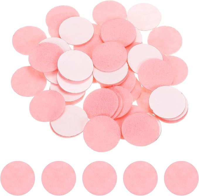 uxcell 100 Pcs Adhesive Felt Circles, 1.5" Round Non-Woven Felt Pads Stickers Dots Pre Cut for DIY Crafts Sewing Handcraft Costume Holiday Decoration, Pink