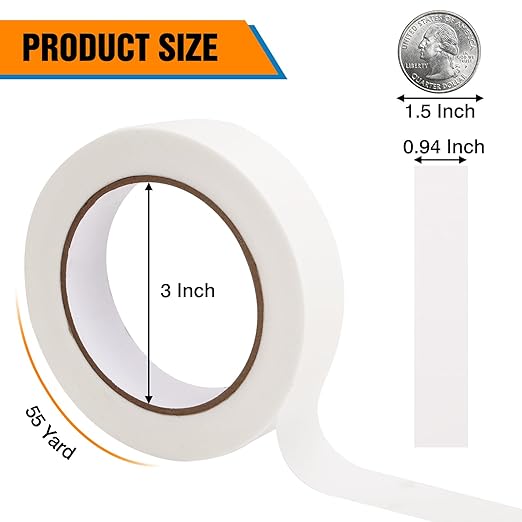 HongWay Masking Tape 1 Inch, 20 Rolls x 55yd (1100yds in Total), Painters Tape for Painting Labeling Arts Crafts, Easy Removal, No Residue (0.94in White)