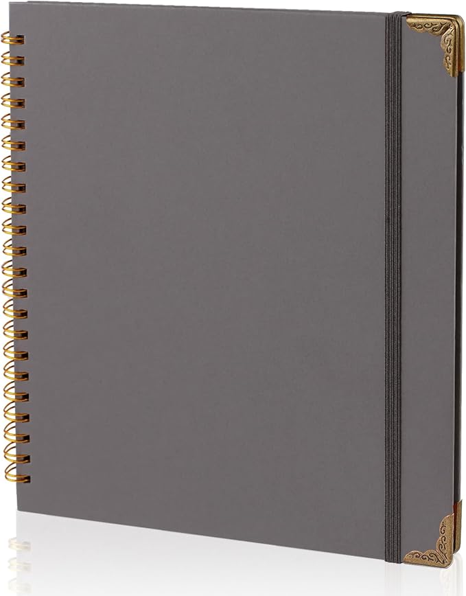 Joyberg Scrapbook 80 Pages, Scrapbooking Supplies 8 x 8 In, Scrapbook Album Suitable for Album Memory Book Wedding, Anniversary Family, DIY Craft Projects (Gray)