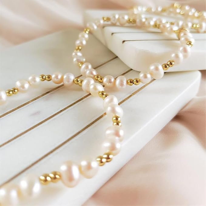 Hpebl 2136PCS Beads for Bracelets Pearl Bracelet Making Kit Friendship Bracelet Kits Bracelet Bead Kits Small Pearl Bead and Gold Beads Beading Kit for Bracelets Jewelry Making Kit
