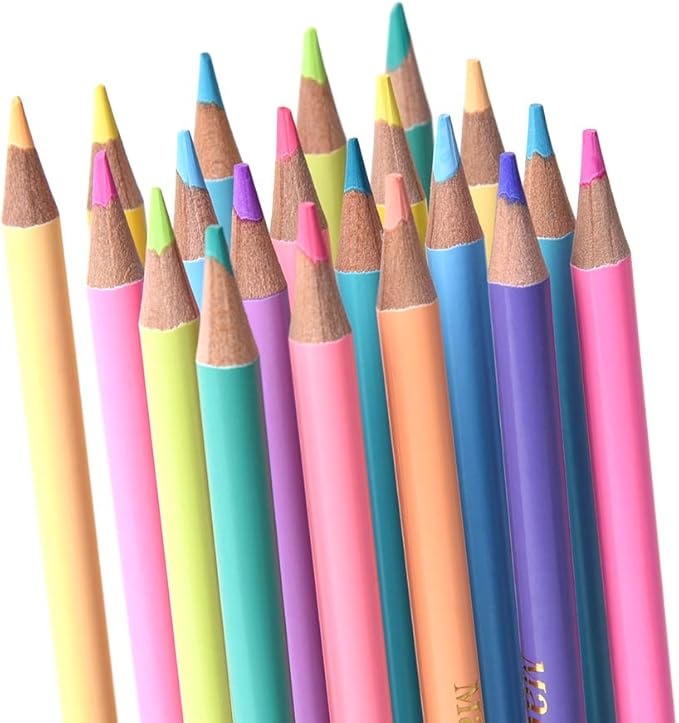 qianshan 12 Macaron Colors watercolor pencils - Water Soluble Pre-sharpened Wooden Colored Pencil Set for Adults Coloring Books Drawing Sketching Art Supplies, No Duplicates