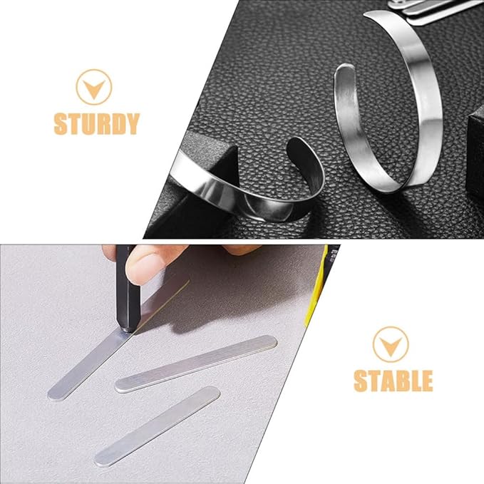 Operitacx 10pcs Stainless Steel Bracelet Blanks Core for Diy Leather Bracelet Making Silver Charm Spacers
