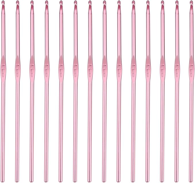 HEYLEAYAR 3.5MM Aluminum Crochet Hooks 14PCS, Aluminum Crochet Needle Size 5, Crochet Hooks Bulk for Knitting Craft Yarn Contribute to Beginners