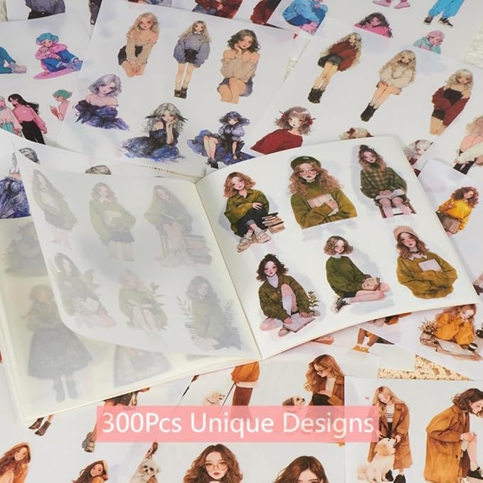 People Stickers for Junk Journal Supplies, 50 Sheets Pre-Cut Washi Sticker Book for Journaling, Scrapbooking, Bujo, Planners, Card Making, Collage, Art Crafts