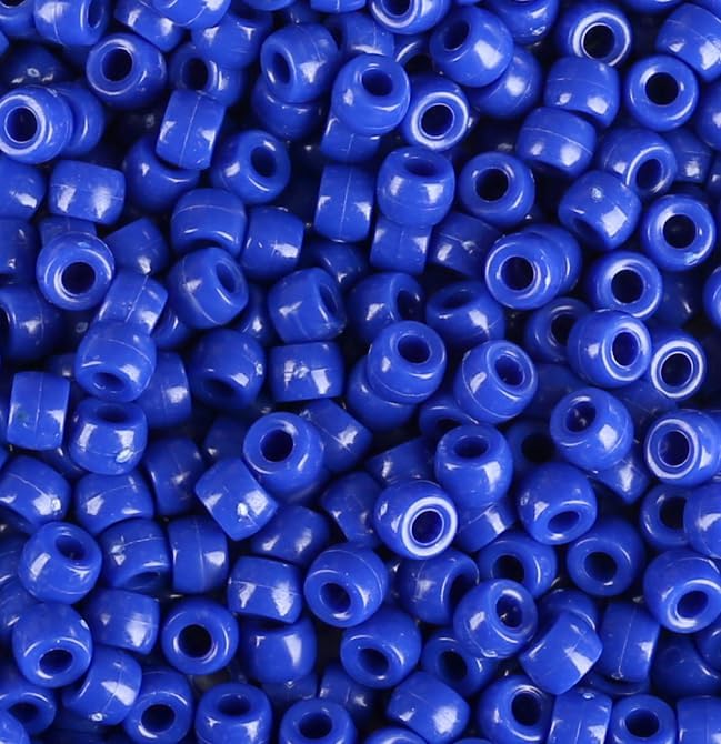 Blue Pony Beads 1000Pcs 9mm Pony Beads Bulk Blue Beads for Friendship Bracelets Kandi Beads Hair Beads for Braids Beads for Crafts