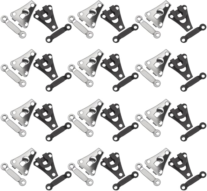 24 Set Sewing Hooks and Eyes Closure Set - Versatile Fasteners for Trousers Skirts Dress Bra - DIY Craft Accessories - Metal Hook and Eye- 2 Colors (Black and Nickel)