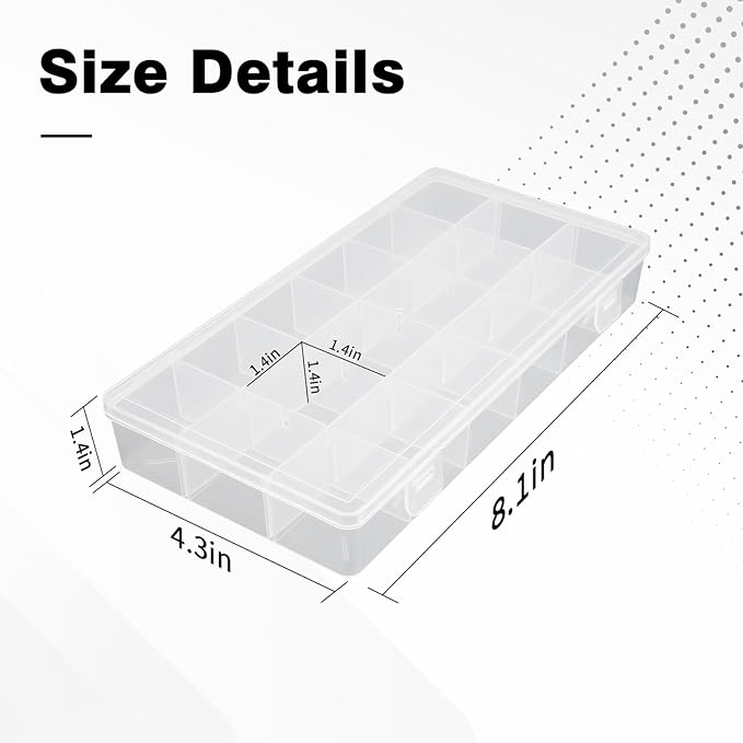 OALCQ 24 Grids 36 Grids 2 Pcs Bead Organizer Box Tackle Box Organizers and Storage Rock Collection Storage Boxes