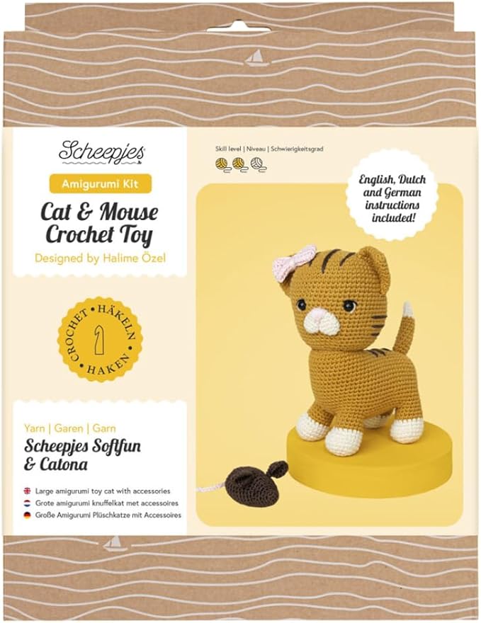 Scheepjes Amigurumi Kit Cat and Mouse Crochet Toy Complete Set for DIY Lovers
