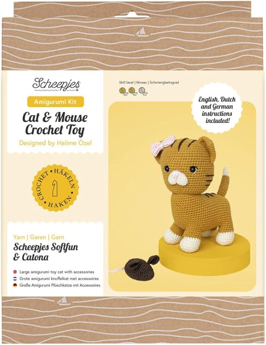Scheepjes Amigurumi Kit Cat and Mouse Crochet Toy Complete Set for DIY Lovers