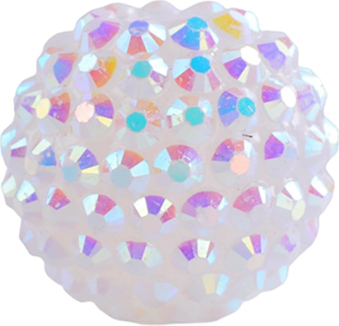 20mm Crystal AB Rhinestone Beads for Pens & Keychains, 20pcs, Modern, Unisex, Adult