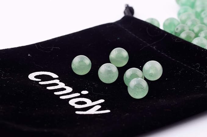 Natural Stone Beads 100pcs 8mm Green Aventurine Round Genuine Real Stone Beading Loose Gemstone DIY Charm Smooth Beads for Bracelet Necklace Earrings Jewelry Making (Green Aventurine, 8mm)