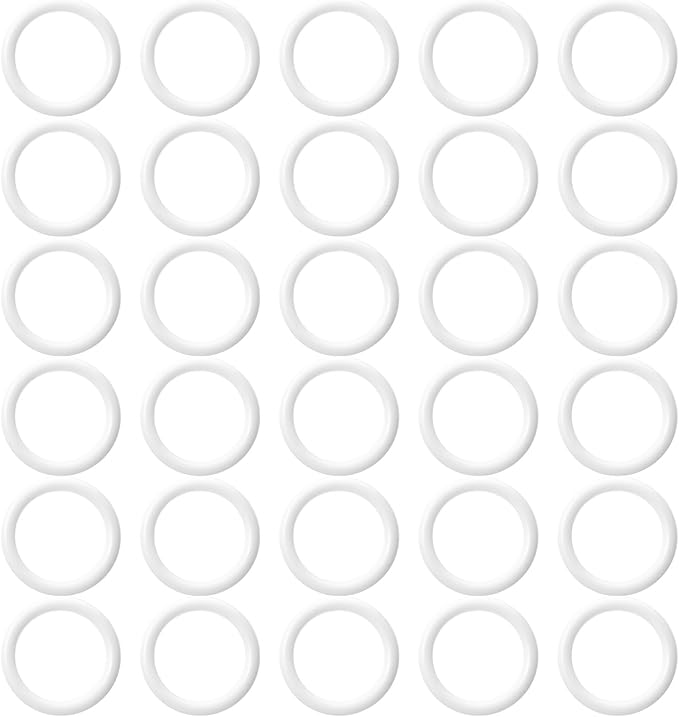 Plastic O Rings 30 Pack, 1 Inch White Craft Ring, Plastic Crochet Hook Circle Ring Curtain Rings for Handbag, Curtain, Craft Projects