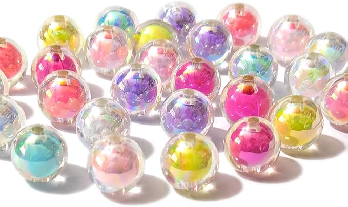 Acrylic Round Mixed 56pcs Loose Beads DIY Craft Embellishment