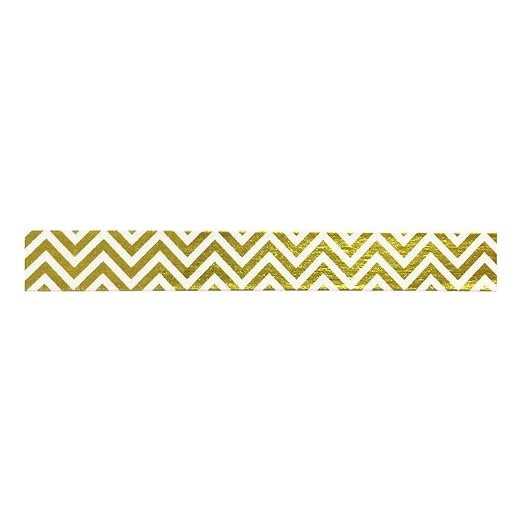 Wrapables Colorful Washi Masking Tape, Metallic Gold Chevron