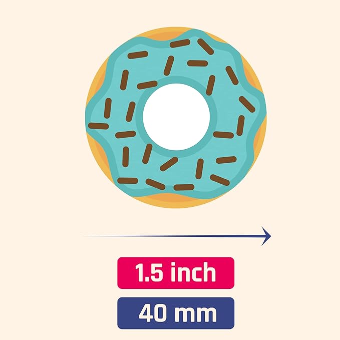 donut stickers sheets set, 1.5" - 20 sheets, 200 stickers