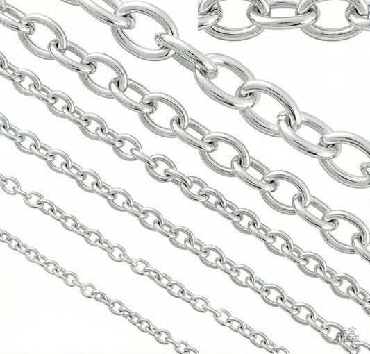 Coiris 33 Feet Stainless Steel Cable Chain for Jewelry Making Bulk, 3mm Soldered Link Chain Spool for DIY Necklaces Bracelets Crafts, Anti-Tarnish Metal Chain Roll (No Clasps Included)