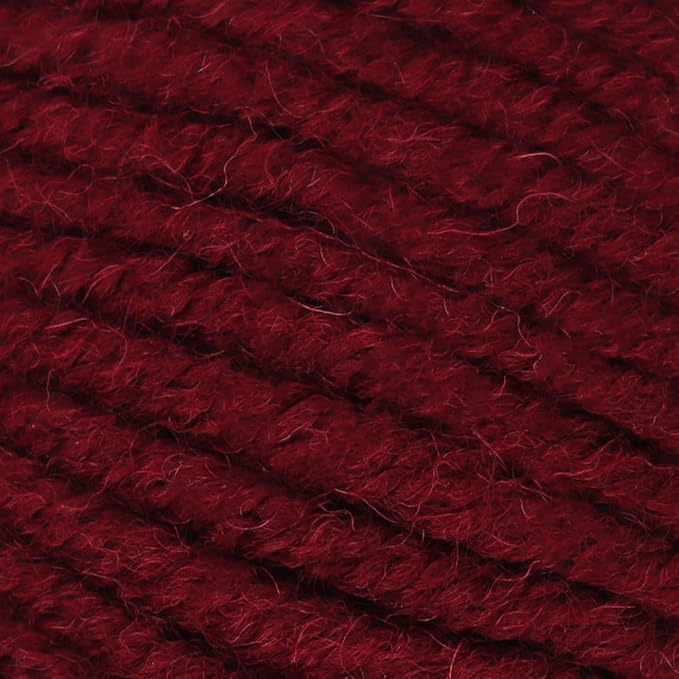 Estako Megastar, 75% Acrylic 25% Wool Yarn, Soft, Chunky Bulky Weight #5 for Crochet and Knitting 3.52 Oz (100g) / 120 Yrds (110m) (63143 - Claret Red)