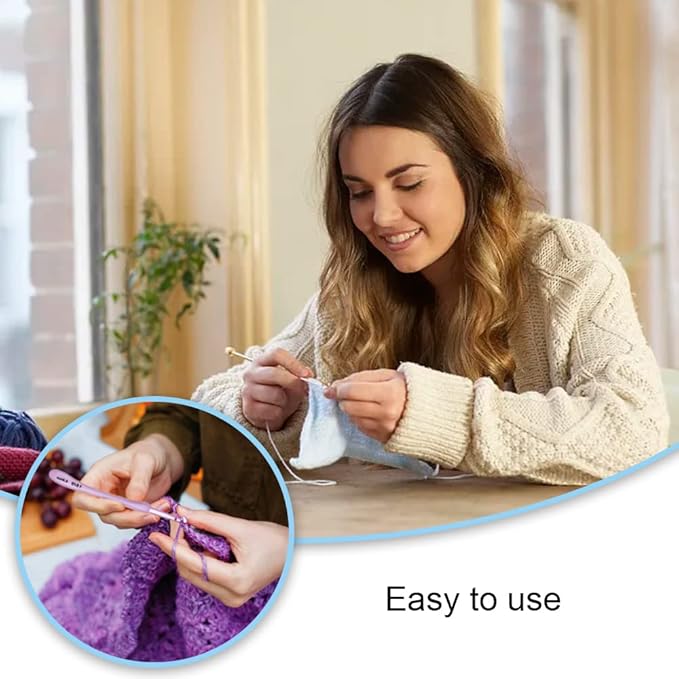 Crochet Hooks Kit High Quality Aluminum Large-Eye Blunt Needles Ergonomic Handle Crochet Hooks Needles for Arthritic Hands 8 Pcs