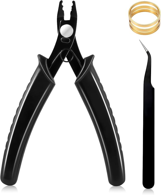 Bead Crimping Pliers Bead Crimper Tool for Jewelry Making 5 Inch Crimping Pliers Tool with PVC Handle Jewelry Crimper Plier for Bracelet Beading DIY Craft Jewelry Making Supplies (Black)
