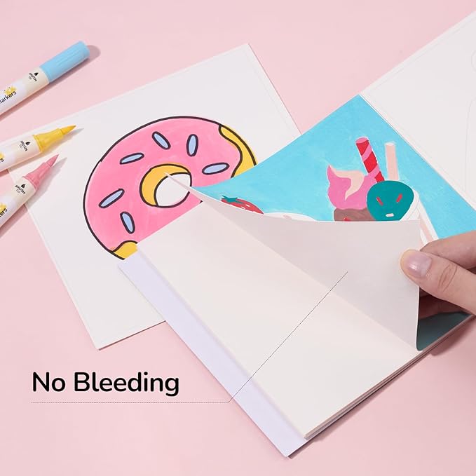 Jootle Coloring Books for Adults Relaxation,23 Sheets (5.9''*6.5'') No-Bleeding Watercolor Coloring Books for Acrylic Marker,150lb(300gsm) Acid-Free 100% Cotton Paper