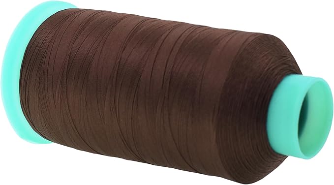 Mandala Crafts Size 46 210D T45 Bonded Nylon Thread - Dark Brown 2843 YDs Tex 45 Heavy Duty Sewing Threads for Leather, Jeans, Weaving, Outdoor Marine Upholstery