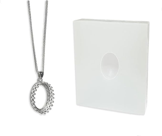 Milky Treasures Crown Necklace DIY Breastmilk Jewelry Making Kit | 18mm 925 Sterling Silver Pendant | Breastfeeding Keepsake | New Mom Gifts | Baby Shower Registry | Lactation [Only Necklace + Mold]