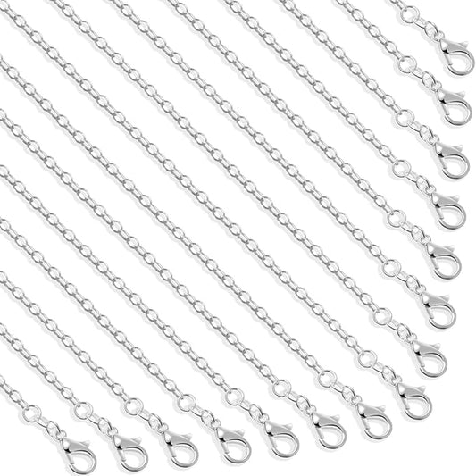selizo 30 Pack Chain Necklace Bulk Jewelry Making Chains Silver Plated Necklace Chains for Necklace Jewelry Making, 1.2 mm (20 Inches)