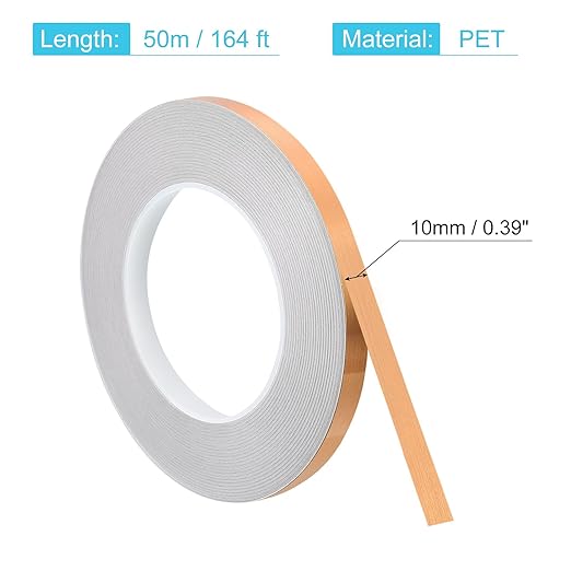 uxcell Metallic Tape, 0.39 in x 164 ft Self Adhesive Metalized Polyester Film Tape Waterproof Shiny Washi Tape for Walls Graphic Arts Gifts Wrapping Crafts Decoration, Brushed Rose Gold