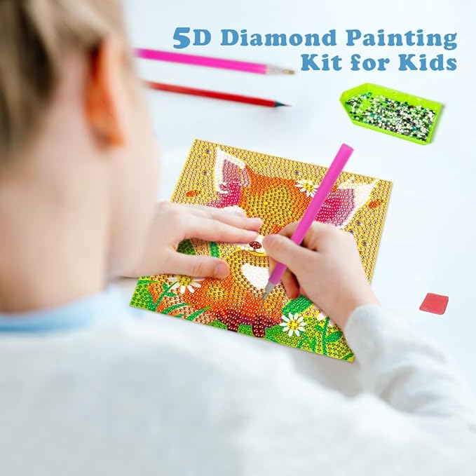 Labeol Diamond Art Kits for Kids Crafts for Girls Ages 6-8-10-12 Easy to DIY Creative Diamond Art Sticker Craft by Numbers Kits for Kids and Adult Beginners (Classic)