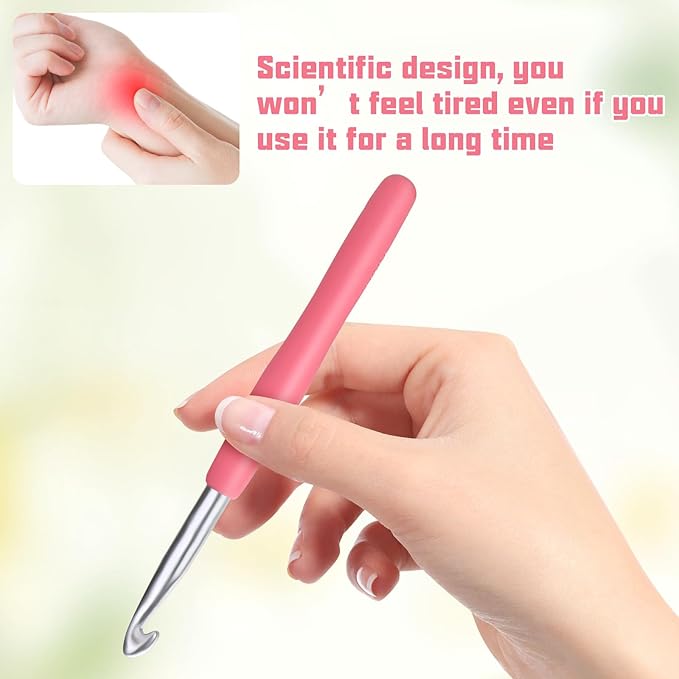 Crochet Hook, 8.0 mm Ergonomic Crochet Hook, Crochet Needles for Arthritic Hands,Knitting Needles with Soft Handle Beginners and Experienced Hobbyists (8.0 mm)