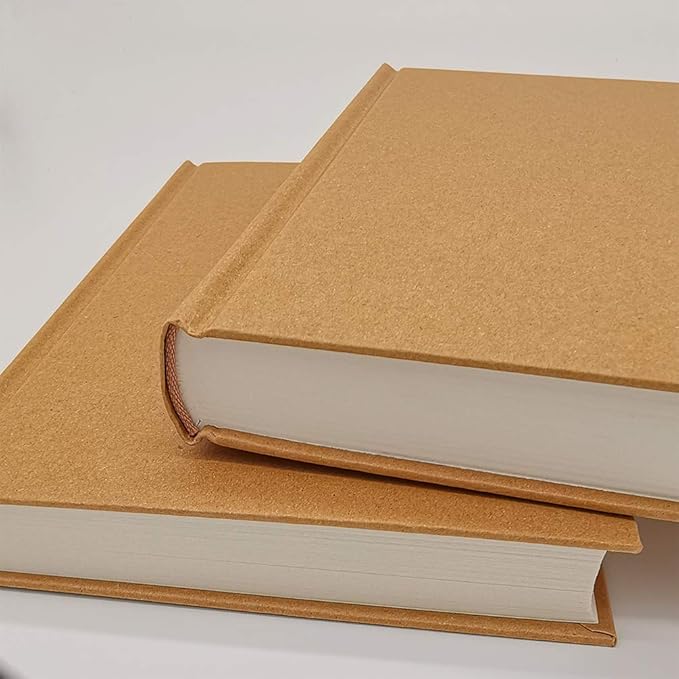 5.5x8.25 Sketch Book, Pack of 2, 240 Sheets (100gsm), Hardcover Bound Sketch Notebook, 120 Sheets Each, Acid Free Blank Drawing Paper, Ideal for Kids & Adults, Kraft Cover