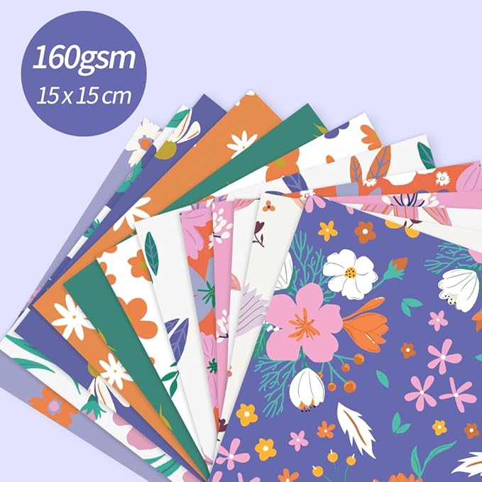 6x6” 160gsm cardstock Single Sided Scrapbooking 24 Papers Pad vintage decoupage scrapbook kit patterned paper junk journal supplies journaling supply scrap paper crafting Fresh Flowers