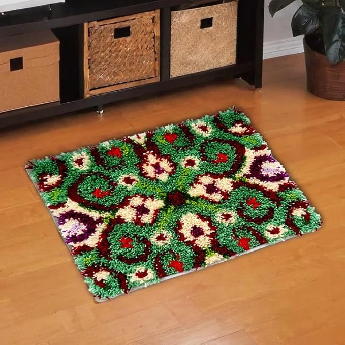 KitsMaster Latch Hook Kits for Adults, Crafts for Adults Women New Hobbies DIY Printed Canvas Rug for Home Decor Festival Gift 23.6''x15.8'' (Symmetrical Splendor)
