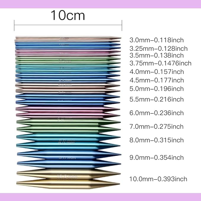 Yarniss 13 Pair Circular Knitting Needle Set 3.0~10.0mm, Interchangeable Aluminum Knitting Needles with Case