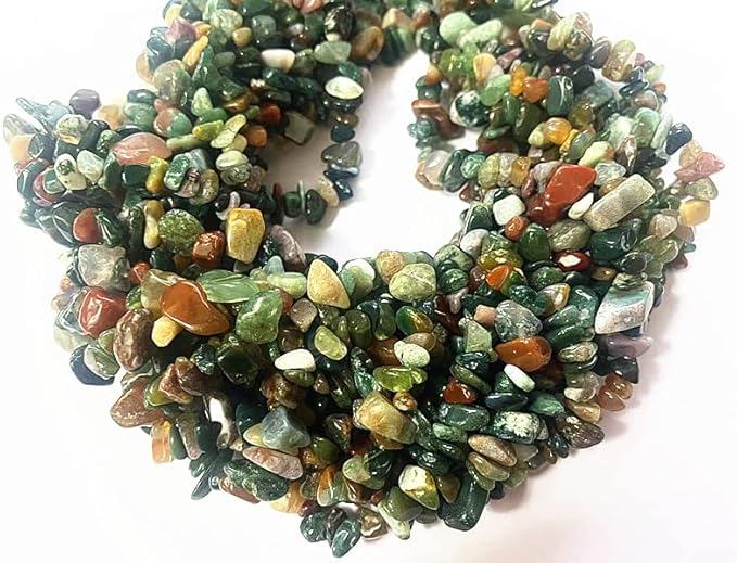 7-8mm Natural Indian Agate Gemstone Chips Beads Healing Crystals Waist Bracelets Necklace Kit Irregular Stone DIY Crafts Design Jewelry Making