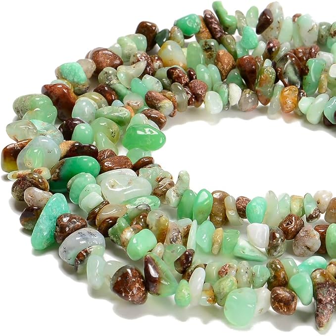 7-8mm Natural Chrysoprase Australia Jades Gemstone Chips Beads Healing Crystals Waist Bracelets Necklace Kit Irregular Stone DIY Crafts Design Jewelry Making