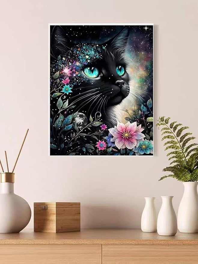 YPF Cat Diaomnd Painting Kits for Adults DIY 5D Round Full Drill Diamond Art Adult Diamond Painting Very Suitable for Home Leisure and Wall Decoration 12x16 (Inches)