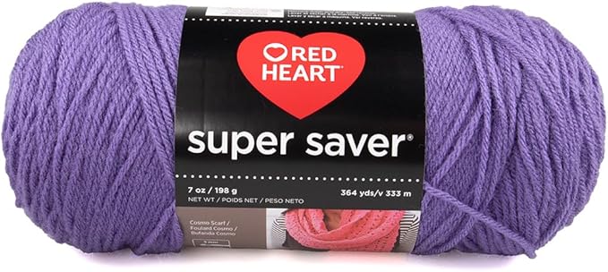 Craft County Size 4 (Medium) 100% Acrylic Fiber Yarn – Variety of Color and Pattern Options – Great for Crochet, Knitting, and Weaving (Lavender)