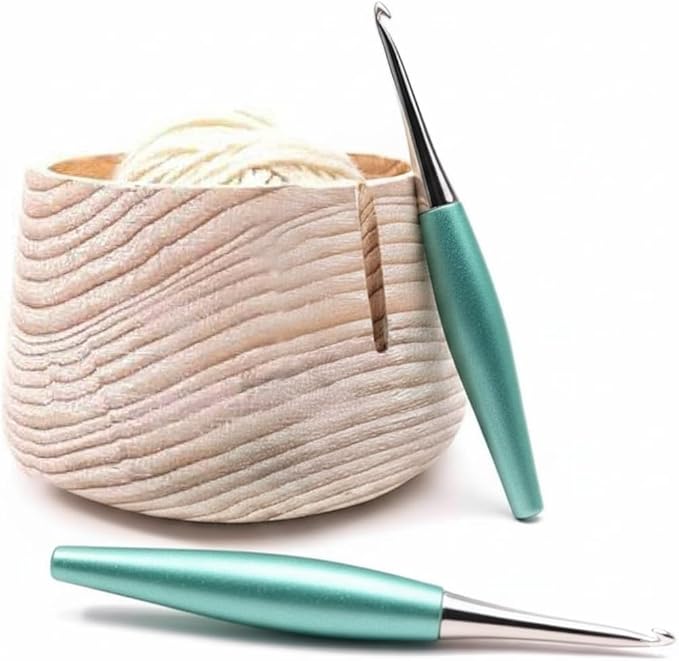 Furls Crochet Hook, Odyssey Turquoise, Nickel Plated Tip for Effortless Glide, Ergonomic Handle Crochet Hooks 7" (Odyssey - Turquoise, K - 6.50MM)